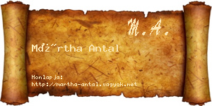 Mártha Antal névjegykártya
